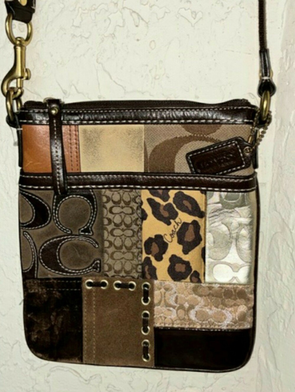 Coach Patchwork Crossbody Bag With Animal Print